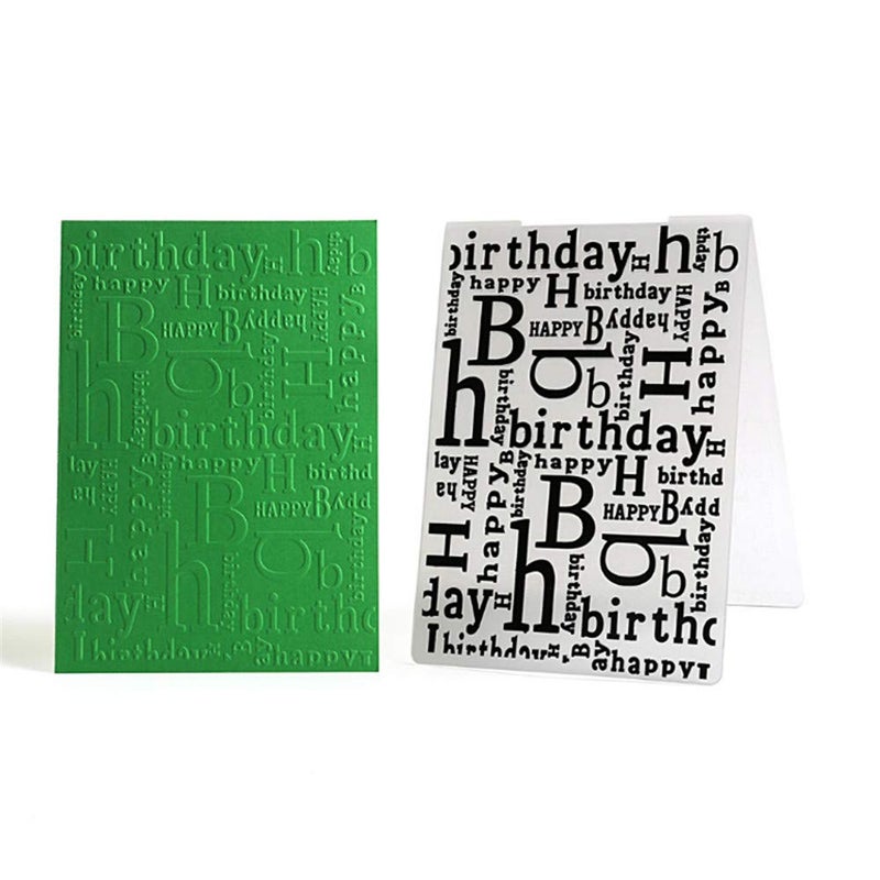 arriettycraft Happy Birthday Plastic Embossing Folder for Card Making, Journaling,Scrapbooking DIY Album Paper Crafts - Image 1
